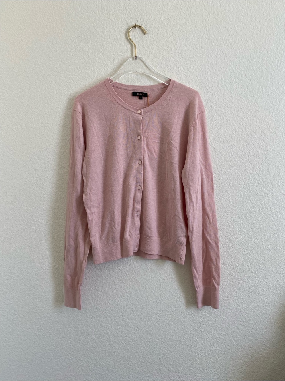 Quince Lightweight Cotton Cashmere Crew Cardigan